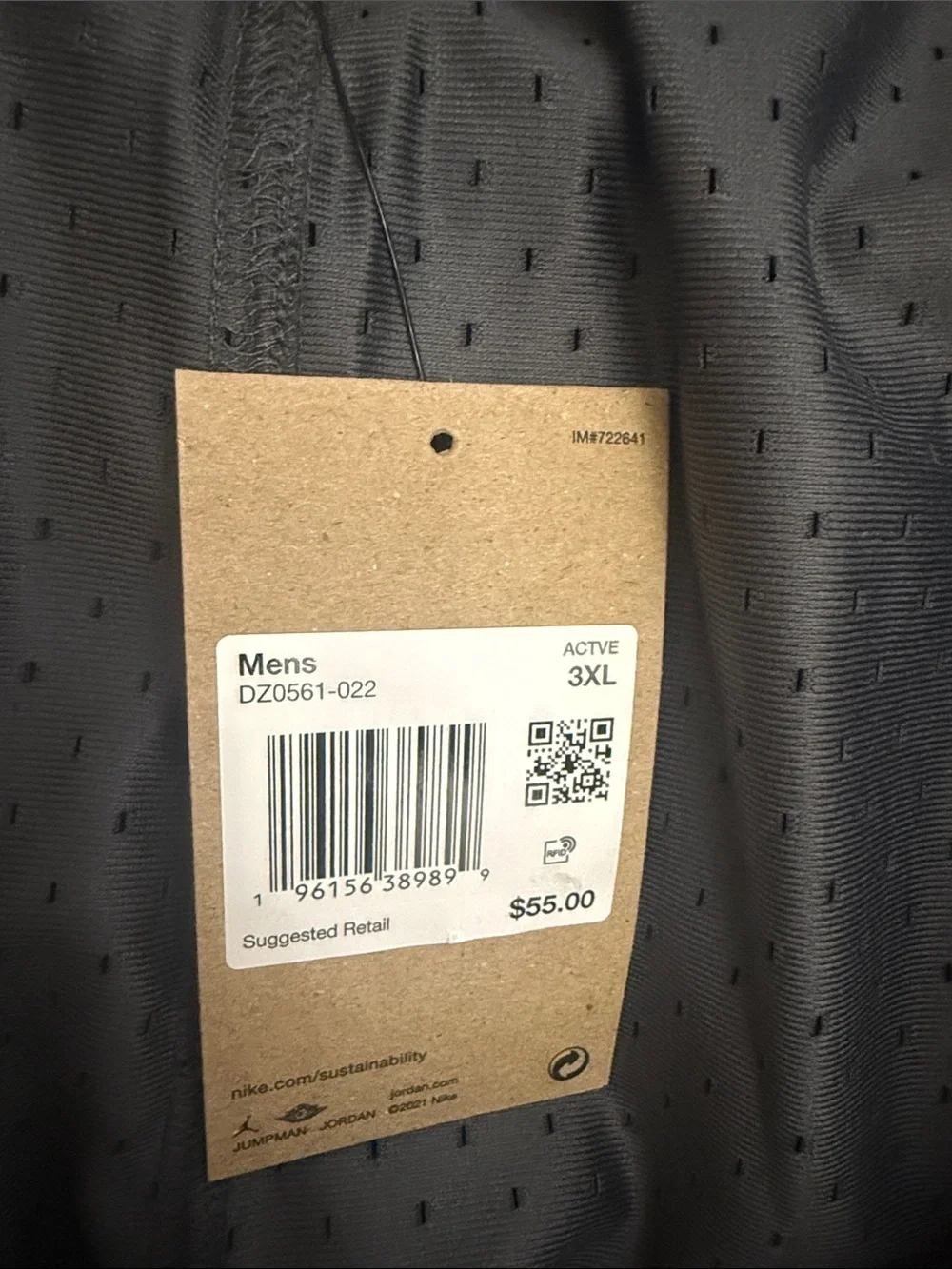 Jordan Black Athletic Shorts with White Trim